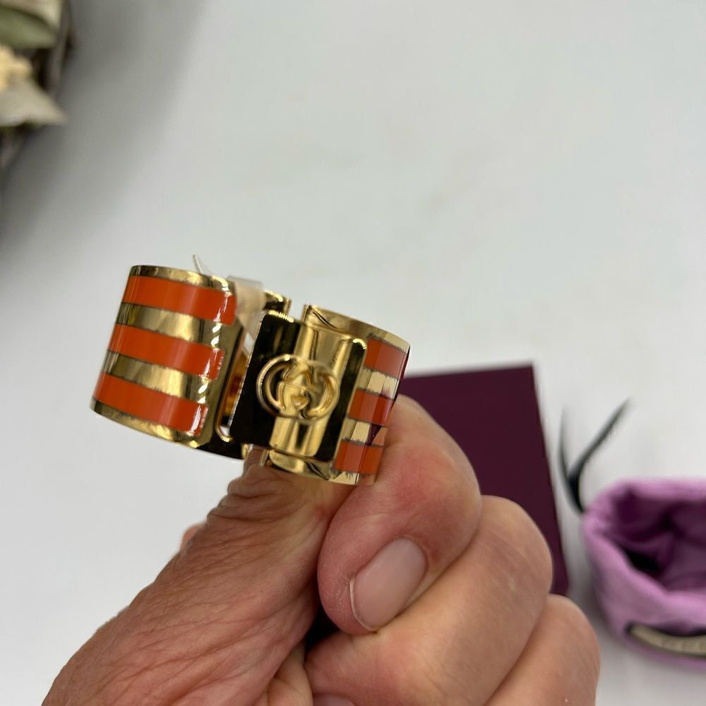 Women’s Gucci X Adidas gold/orange cuff bracelet made in Italy - Picture 5 of 8